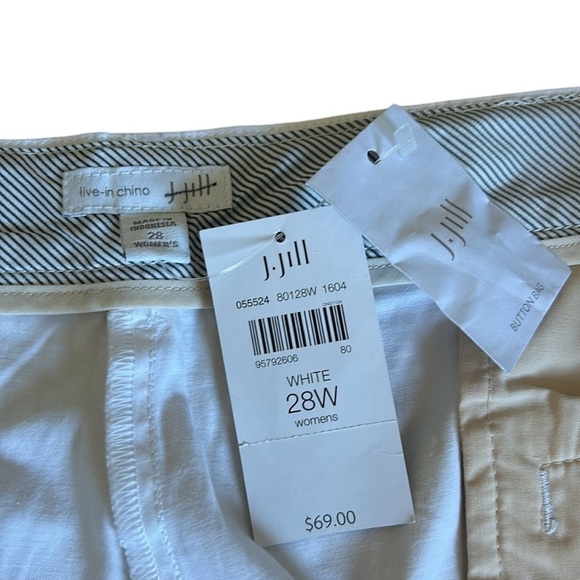 J Jill  cotton shorts, NWT,sz 28W, white ,elastic side waist band,coastal,beach - Picture 5 of 13